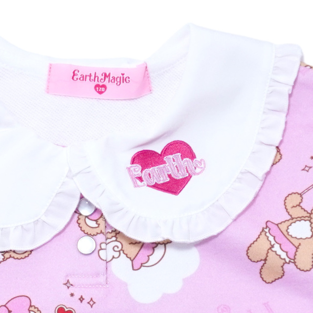 エンジェルマフィー総柄裏毛襟付きトレーナー