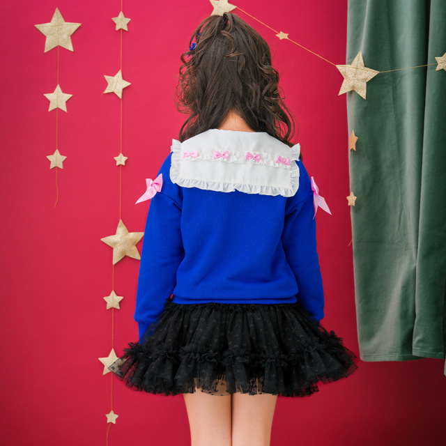 ハート刺繍BIG襟裏毛トレーナー