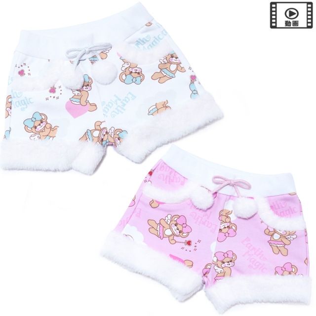 エンジェルマフィー総柄裏毛ショートパンツ