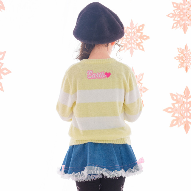 シャギーニットボーダープルオーバー