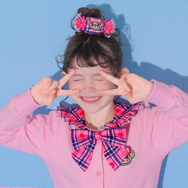 ベロアチェックキャンディヘアゴム