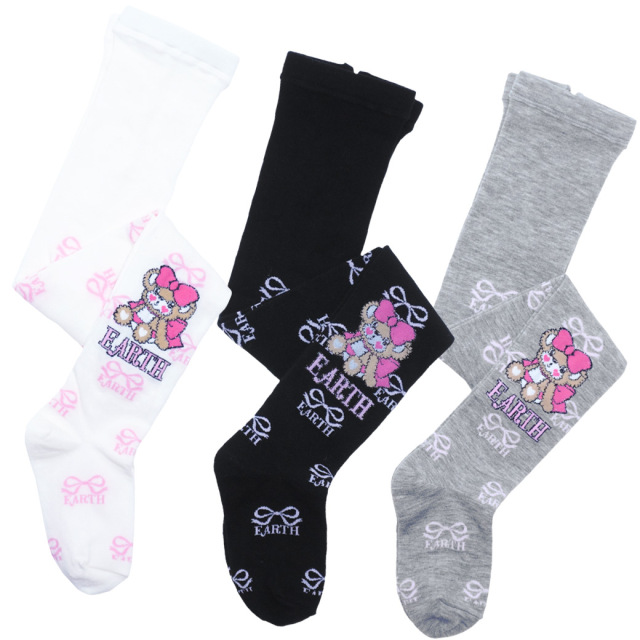 EARTHMAGIC アースマジック マフィー 日本製 リボン柄タイツ