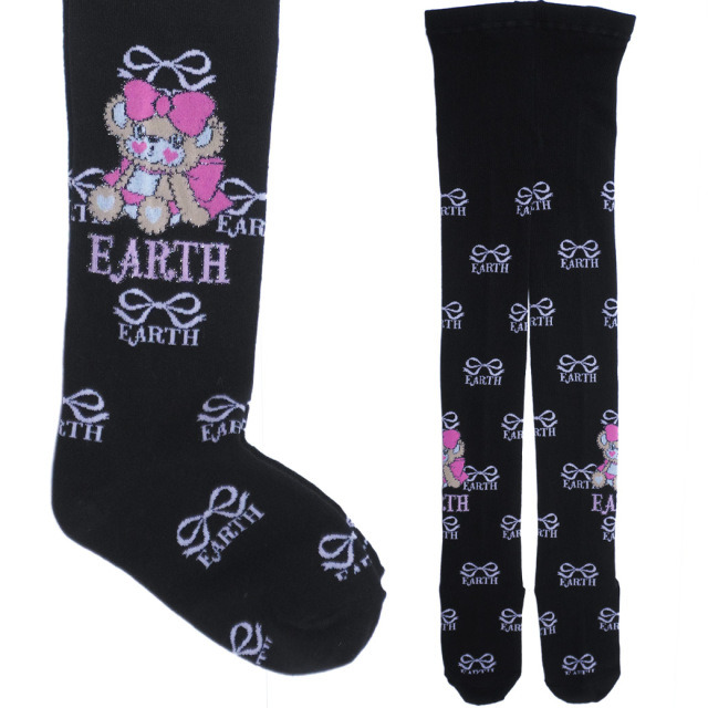 EARTHMAGIC アースマジック マフィー 日本製 リボン柄タイツ