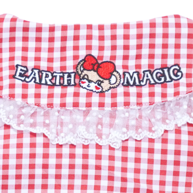 EARTHMAGIC アースマジック ギンガムチェックフリルブラウス