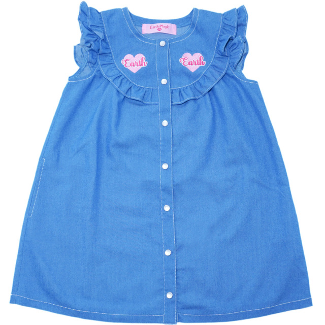 マフィーアップリケダンガリーワンピース