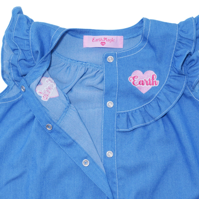 マフィーアップリケダンガリーワンピース