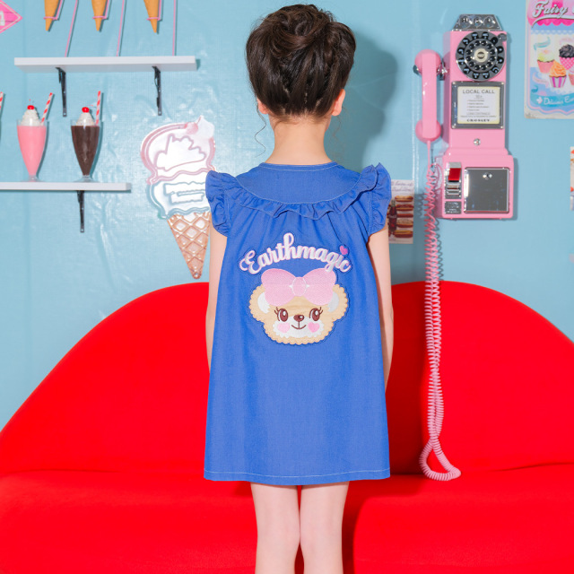 マフィーアップリケダンガリーワンピース