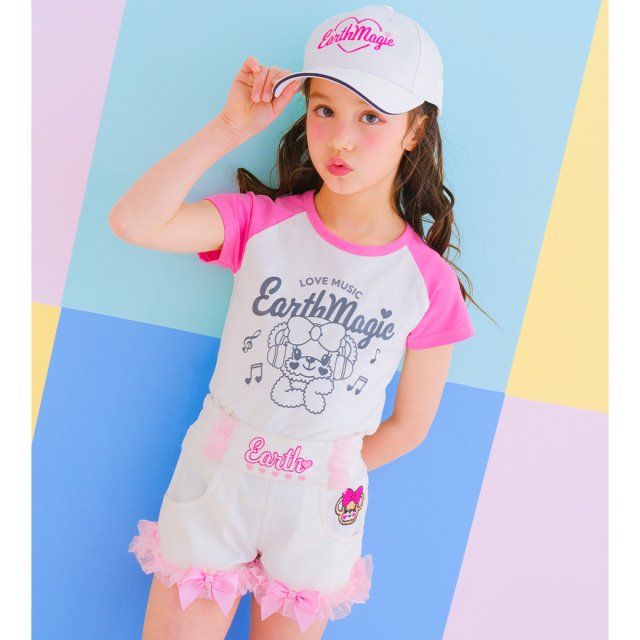 ルーニィ新品⭐️洗える撥水花粉リリース❗️ベルト付きタックハーフパンツウエストゴム サルエルパンツ バルーンパンツ レディース ウエストゴム 九分丈