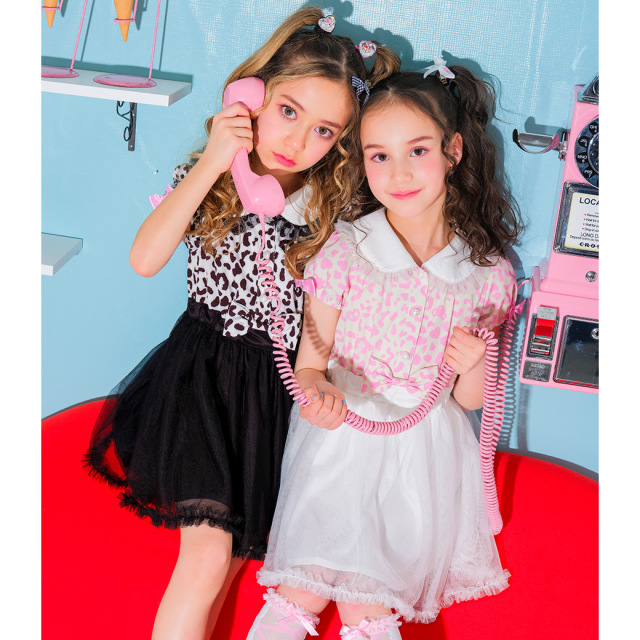 レオパード総柄×チュールスカートワンピース