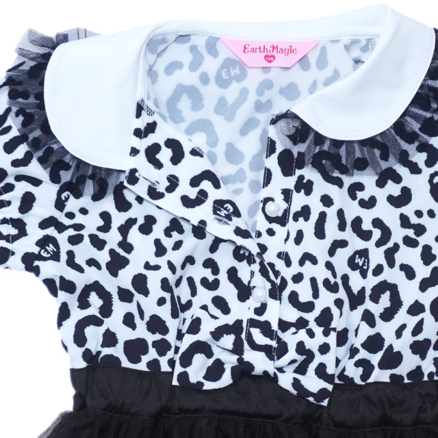 レオパード総柄×チュールスカートワンピース