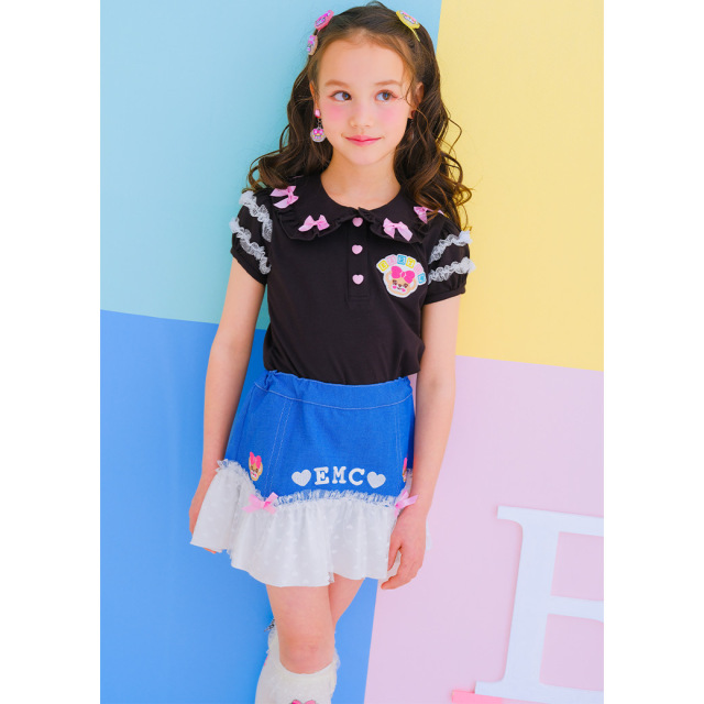 EARTHMAGIC アースマジック マフィー リボン襟付きTシャツ