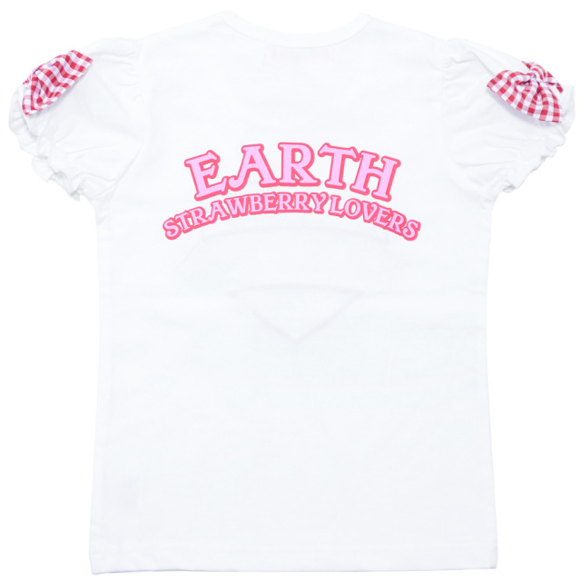 EARTHMAGIC アースマジック ギンガムアップリケ袖リボンTシャツ