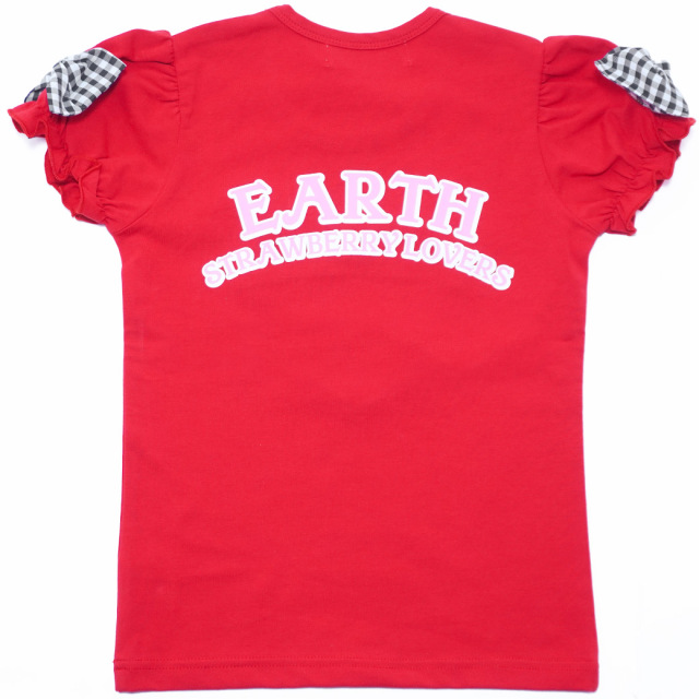 EARTHMAGIC アースマジック ギンガムアップリケ袖リボンTシャツ