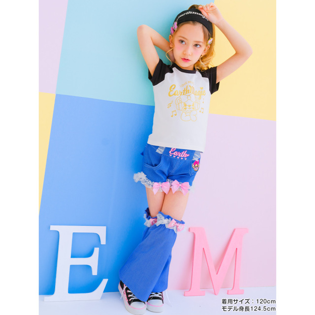 ラグランスリーブショート丈Tシャツ