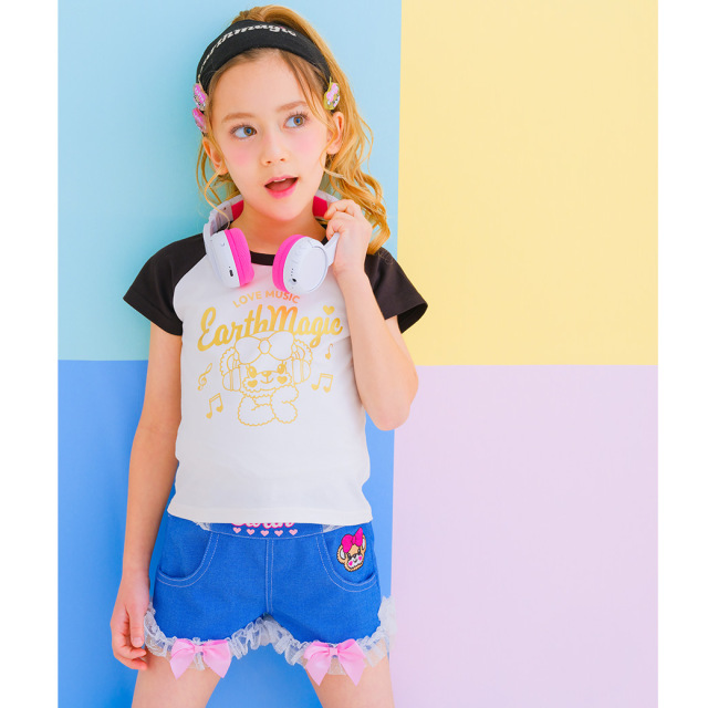 ラグランスリーブショート丈Tシャツ