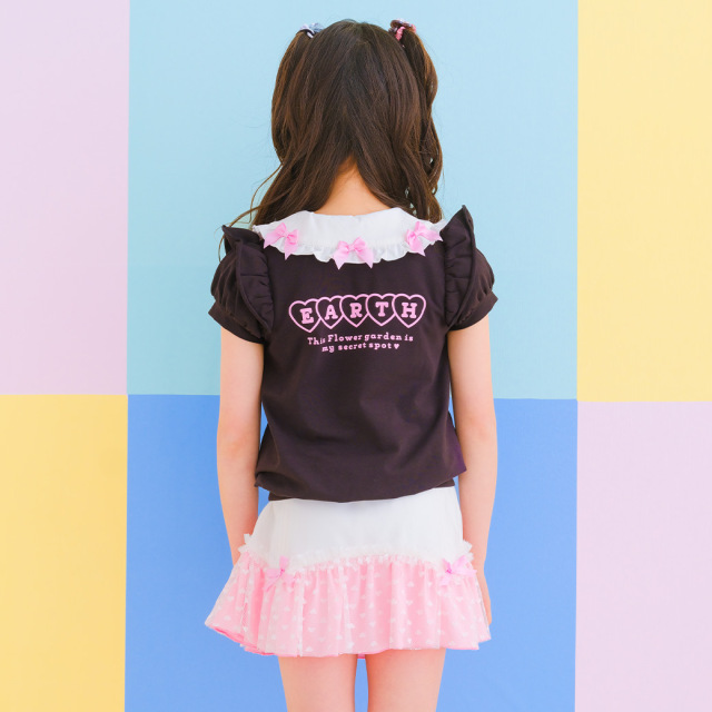 フラワーマフィープリント裾リブTシャツ