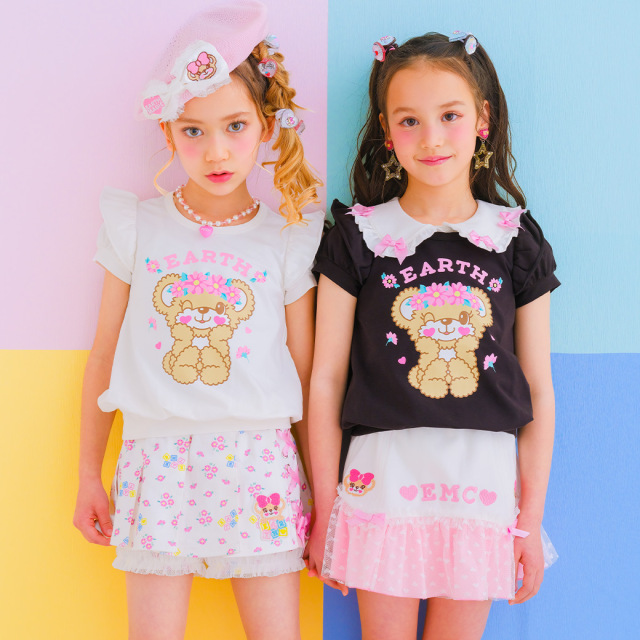 フラワーマフィープリント裾リブTシャツ