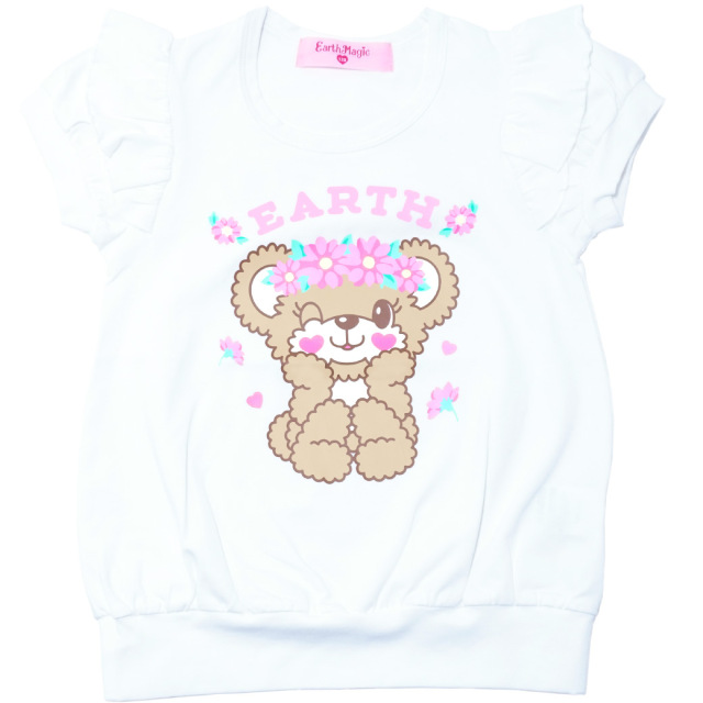 フラワーマフィープリント裾リブTシャツ