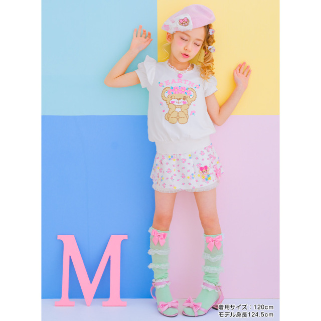 フラワーマフィープリント裾リブTシャツ
