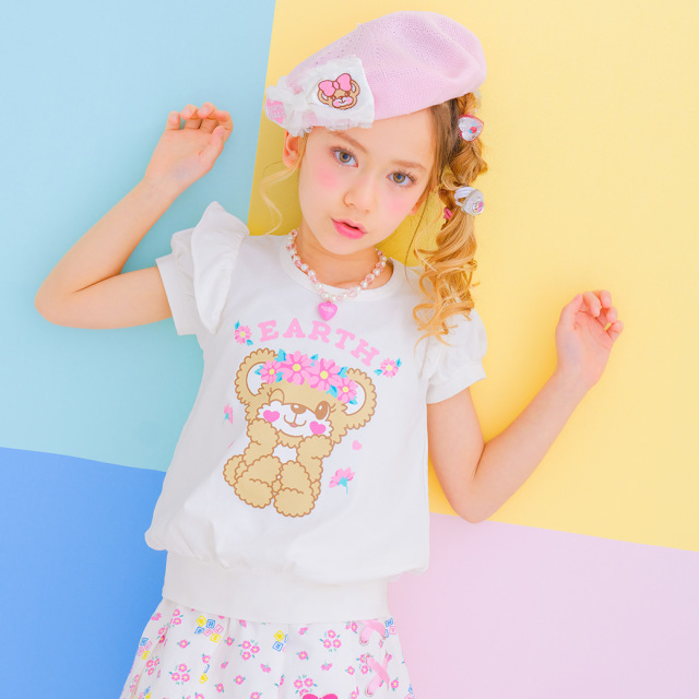 フラワーマフィープリント裾リブTシャツ
