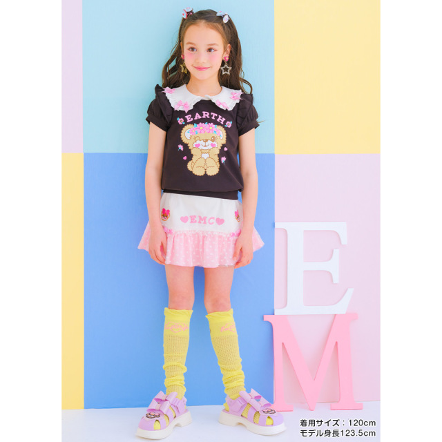 フラワーマフィープリント裾リブTシャツ