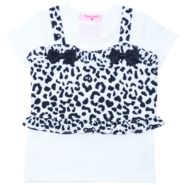 EARTHMAGIC アースマジック マフィー レオパード総柄キャミ重ね着風Tシャツ