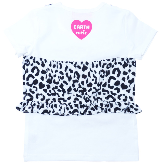 レオパード総柄キャミ重ね着風Tシャツ