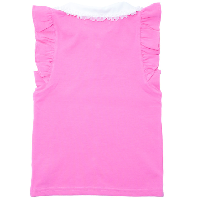 EARTHMAGIC アースマジック マフィー 襟付きフリル袖ベア天竺Tシャツ