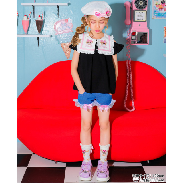 スクエアセーラー襟AラインTシャツ