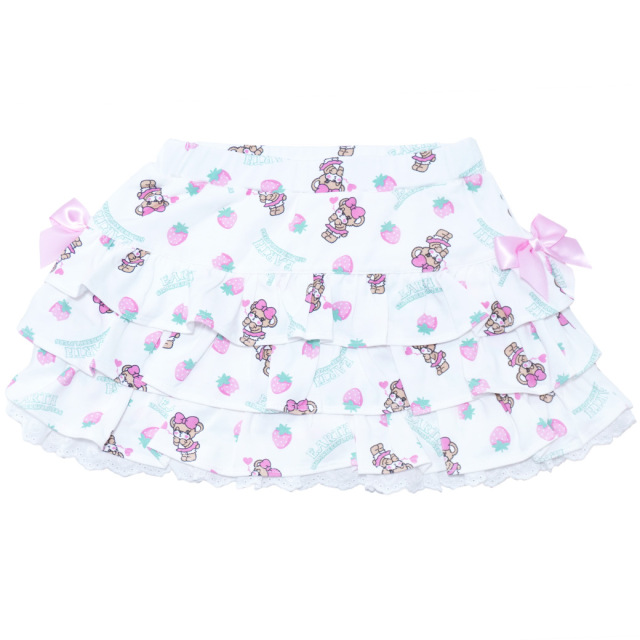 EARTHMAGIC アースマジック マフィー ミニいちごマフィー総柄ティアードスカート