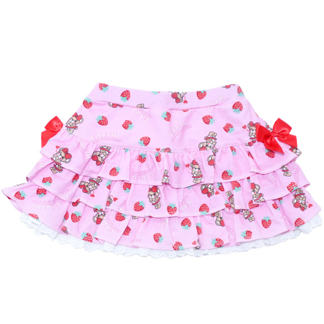 EARTHMAGIC アースマジック マフィー ミニいちごマフィー総柄ティアードスカート