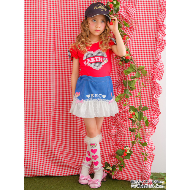 EARTHMAGIC アースマジック マフィー ギンガムリボンフリルハイソックス