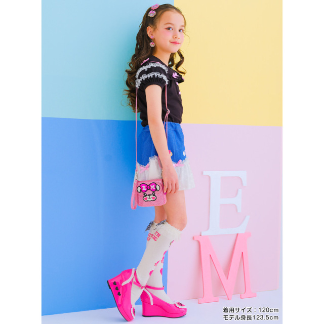 EARTHMAGIC アースマジック マフィー ギンガムリボンフリルハイソックス