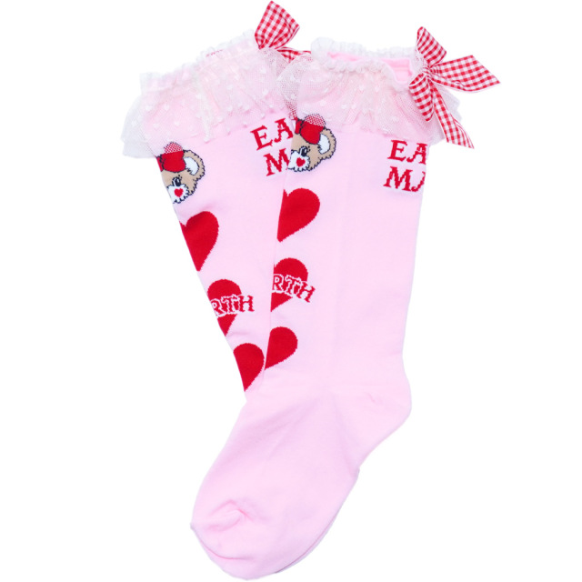 EARTHMAGIC アースマジック マフィー ギンガムリボンフリルハイソックス