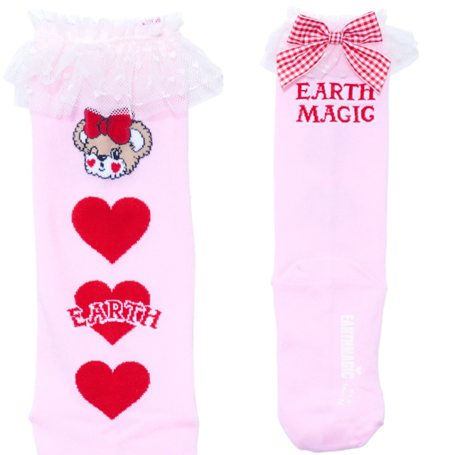 EARTHMAGIC アースマジック マフィー ギンガムリボンフリルハイソックス