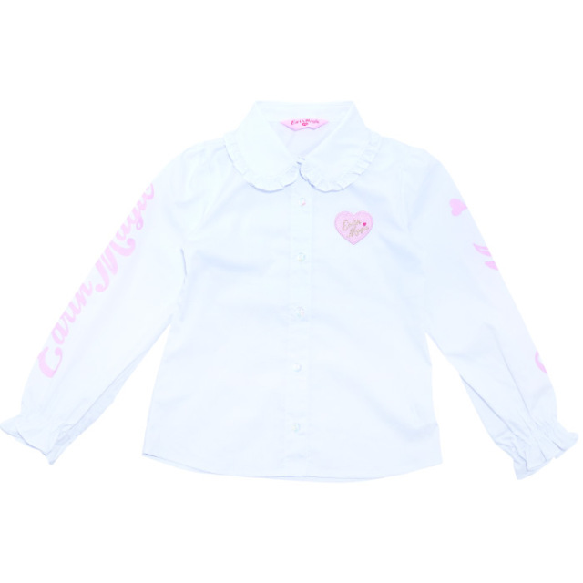 布帛フリル長袖ブラウス