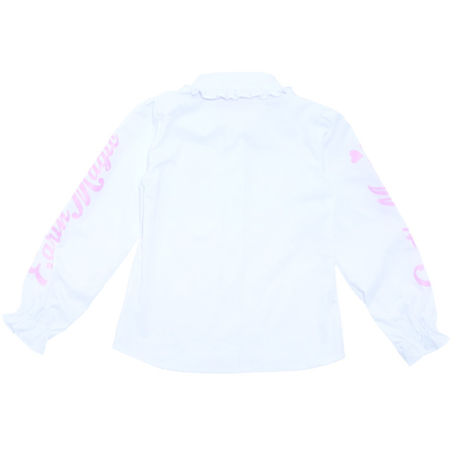 布帛フリル長袖ブラウス