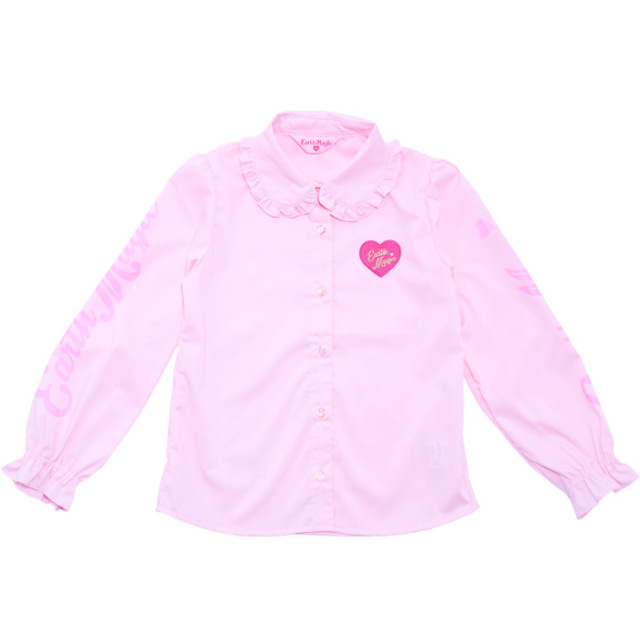 布帛フリル長袖ブラウス