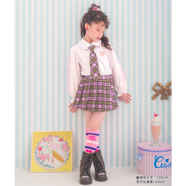 アースマジック フリルシャツ・ビスチェ・プリーツスカート・スーパールーズ 140 アースマジック フリルシャツ・ビスチェ・プリーツスカート・スーパー