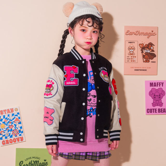 フリース×合皮袖切替スタジャン