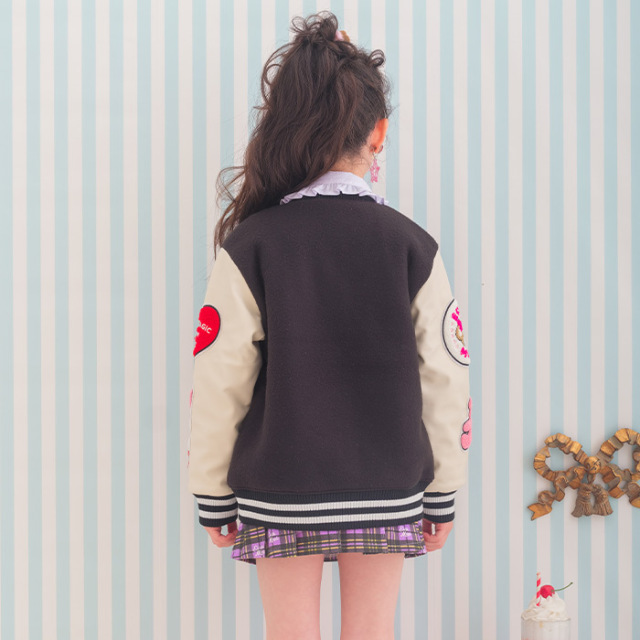 フリース×合皮袖切替スタジャン