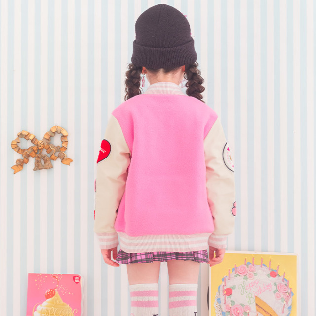 フリース×合皮袖切替スタジャン