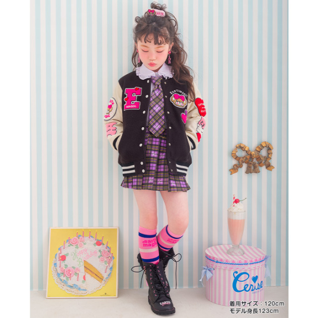 フリース×合皮袖切替スタジャン