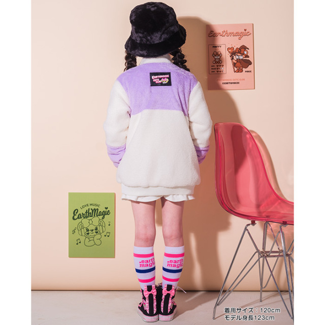 ボア×シルキーファー切替ブルゾン