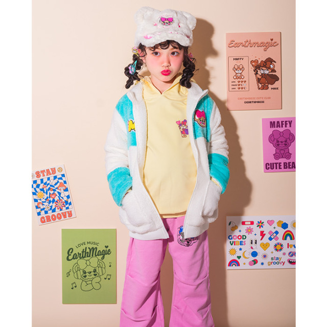 ボア×シルキーファー切替ブルゾン