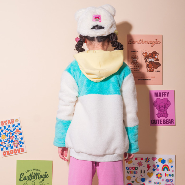 ボア×シルキーファー切替ブルゾン