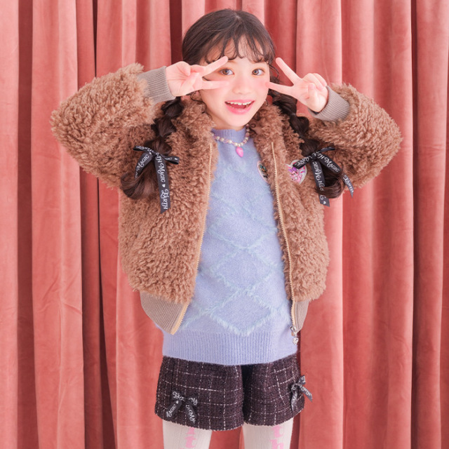 プードルファーショート丈ブルゾン