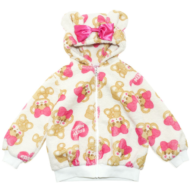 ボアマフィー総柄クマ耳フードブルゾン