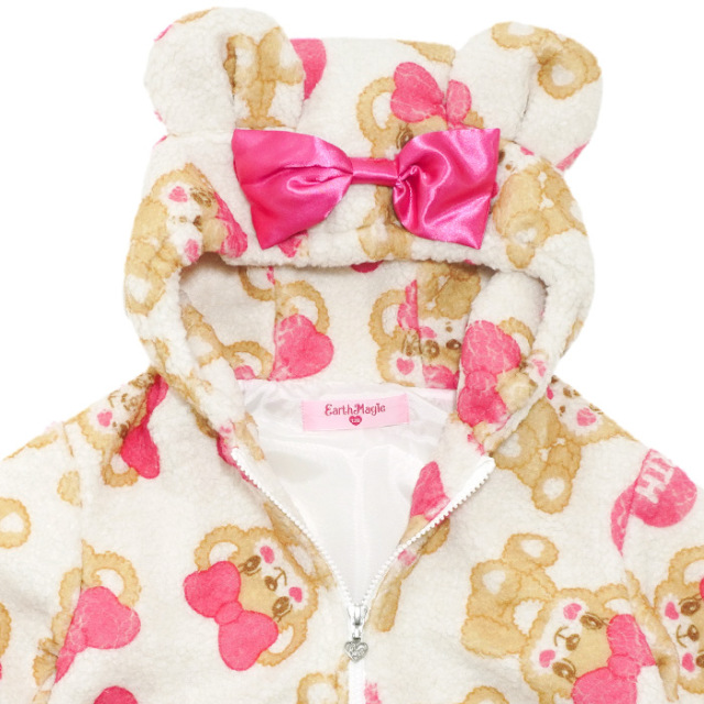 ボアマフィー総柄クマ耳フードブルゾン