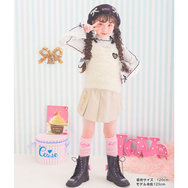 合皮プリーツスカート